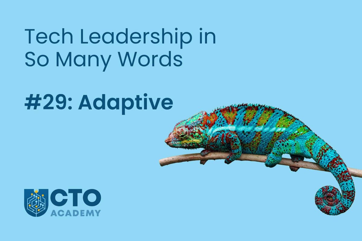 Tech Leadership in So Many Words…#29: Adaptive