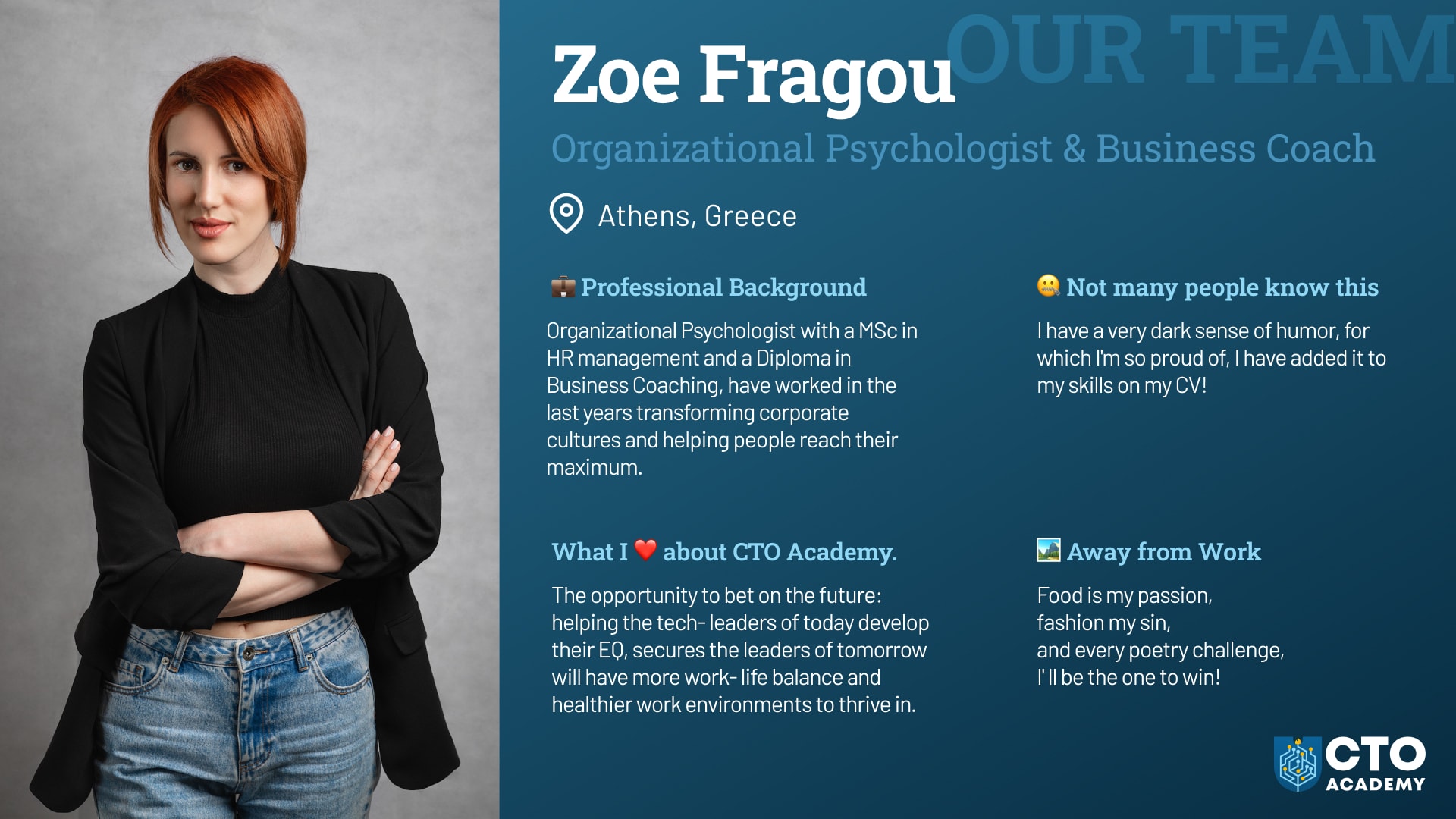Meet the Team : Zoe Fragou