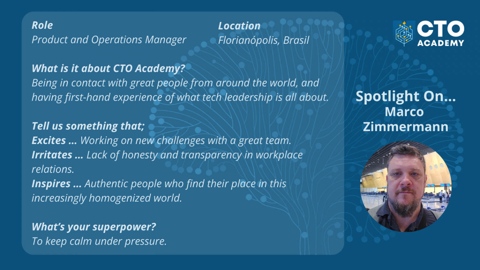 Spotlight on... Marco Zimmerman CTO Academy